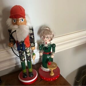 Nutcracker set. Duck Hunter and Teacher. Made of wood.